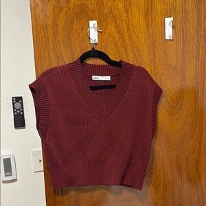 Zara Deep Red Knit Vest
